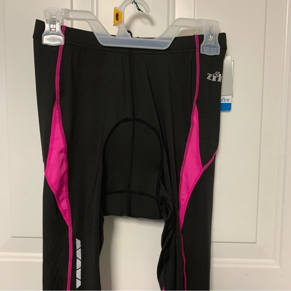 Zity Women's Pants Padded Black & Pink Zips at bottom of each leg Size S - Picture 3 of 11